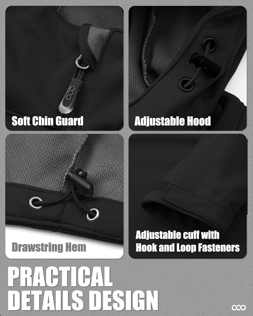 33,000ft Men's Softshell Jacket Hooded Waterproof Windbreaker Rain Jacket