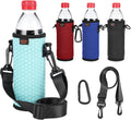 Portable 16.9 oz Plastic Bottles Insulators Sleeves 16 17 18 oz Beverage Bottle/Can Sleeves Holder with Shoulder Strap Plastic Bottle Sleeves Coolers 4 PCS (Black/Red/Blue/Cyan)