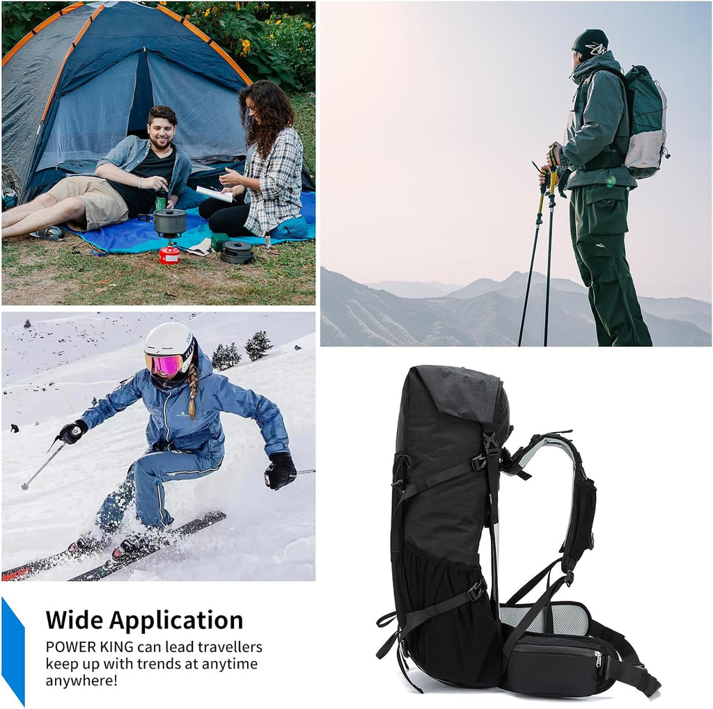 Hiking Backpack,40L to 50L Extra Large Capacity Hiking Bag,Internal Frame Camping Backpack,Upgraded X-PAC Lightweight Sport Daypack Travel Backpack Fit For Mountain Climbing Camping(Black)