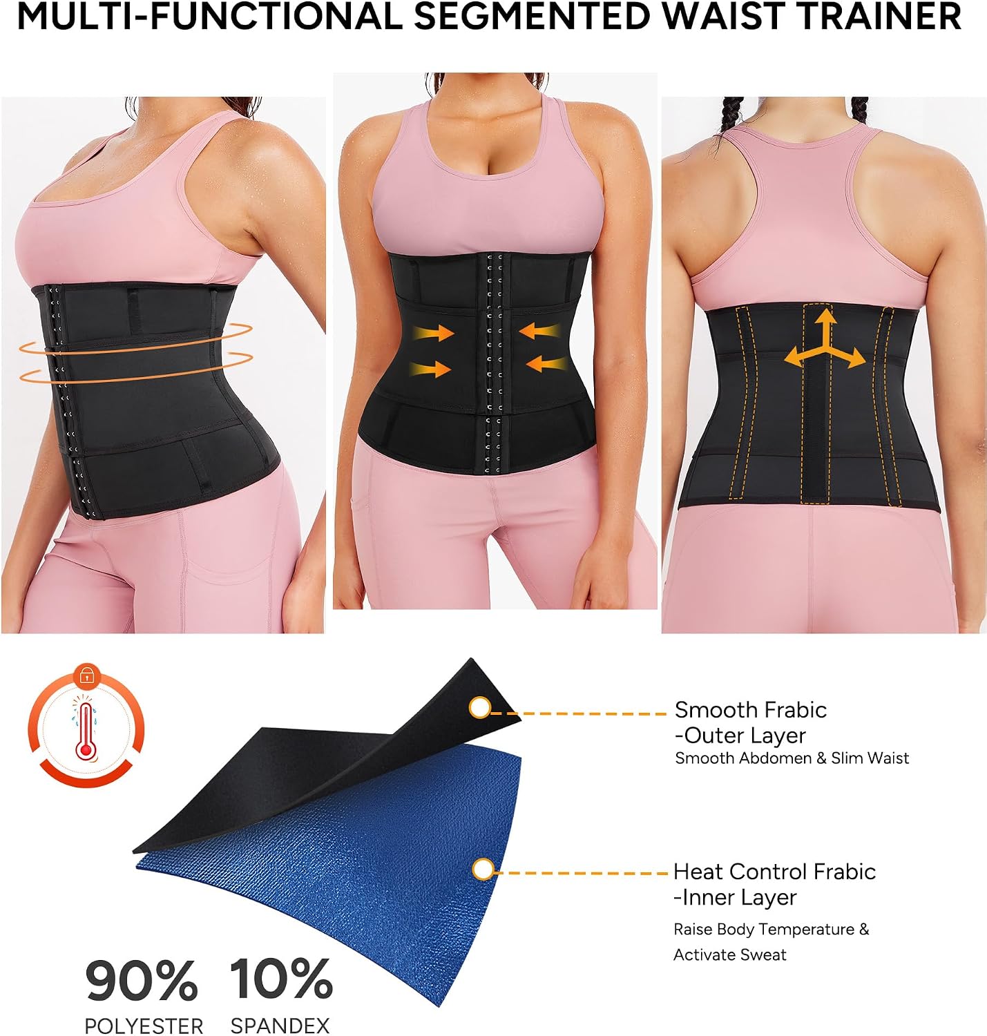 LEINIDINA Waist Trainer for Women Corset Shapewear Cincher Waist Trimmer