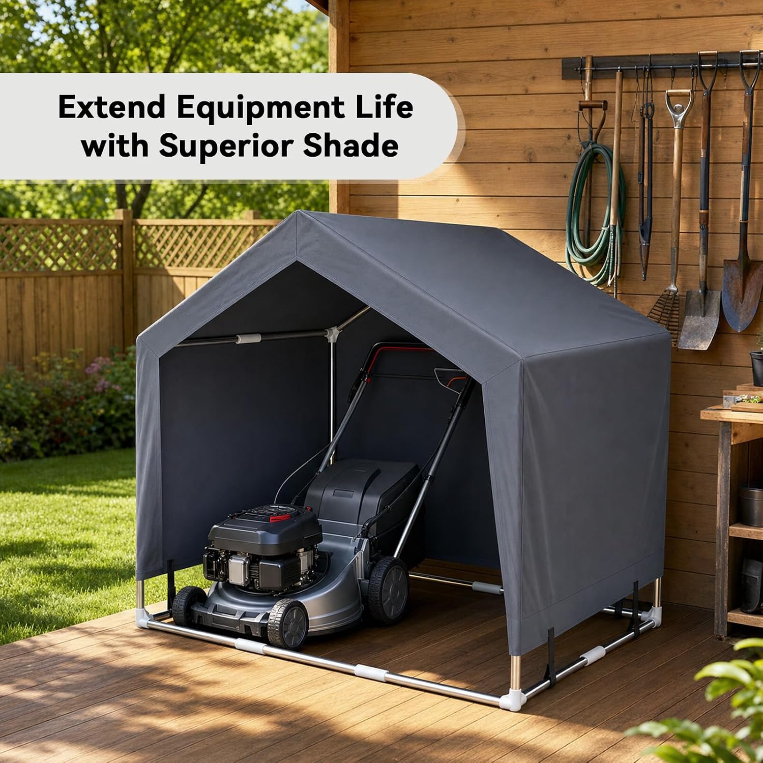 Outdoor Dog House Tent, Stainless Steel Frame Dog Shade Shelter, Large Dogs