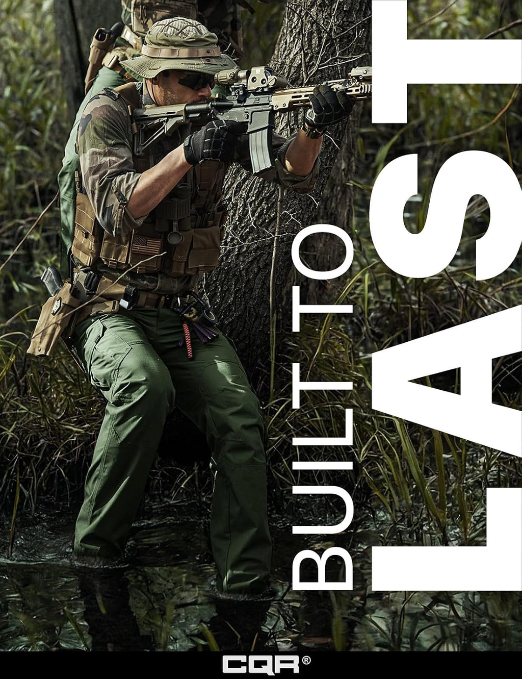 CQR Men's Tactical Pants, Water Resistant Ripstop Cargo Pants, Lightweight EDC Work Hiking Pants, Outdoor Apparel