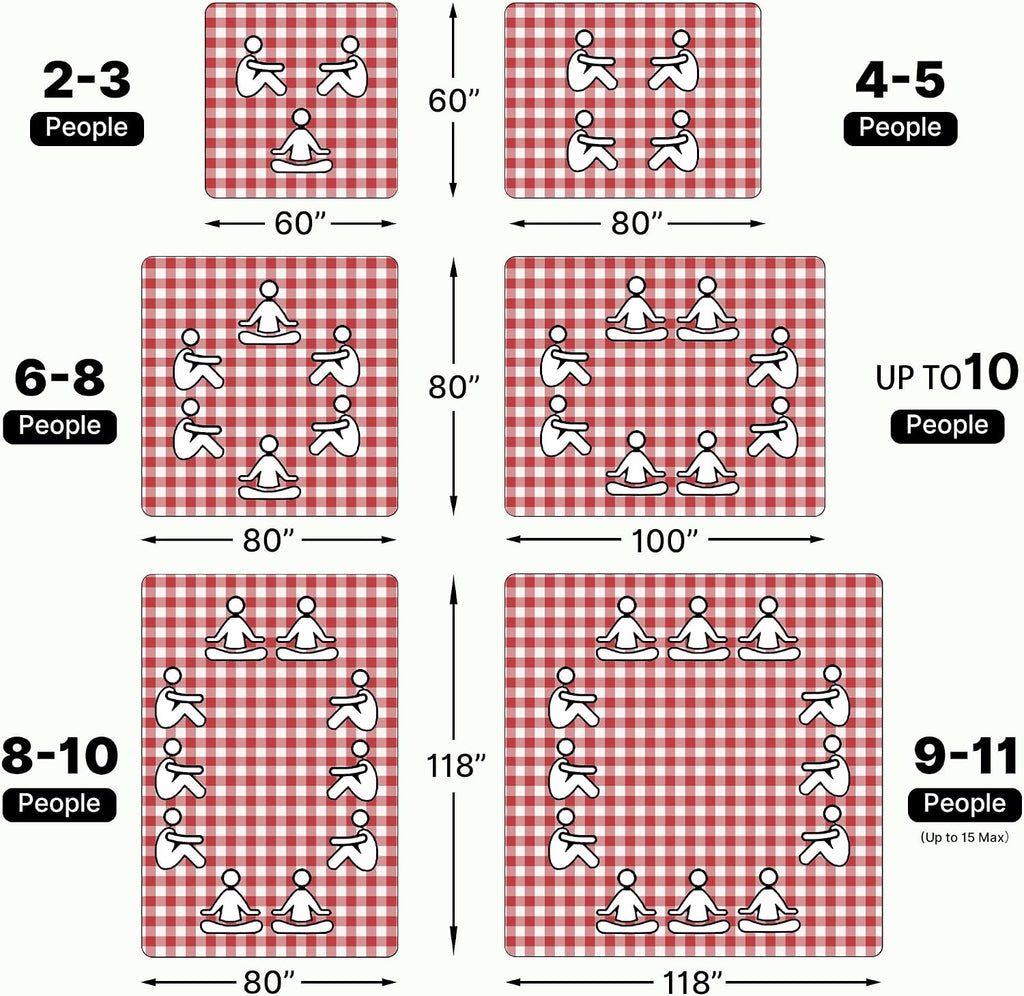 TigeJoy Extra Large Picnic Blanket Waterproof Beach Blanket 80''x80''