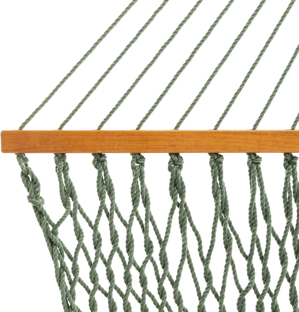 Original Pawleys Island Deluxe Meadow DuraCord Rope Hammock – 13 ft. x 65 in, 2-Person, 450 lb Capacity, Oak Spreader Bar, Zinc-Plated Hardware, Handcrafted in the USA