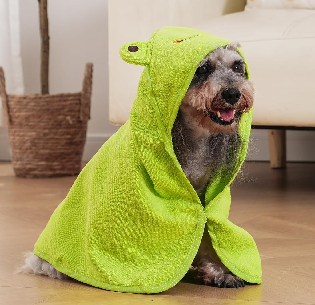 Dog Hooded Bathrobe Towel Fast Drying Absorbent Bath Warm Blanket