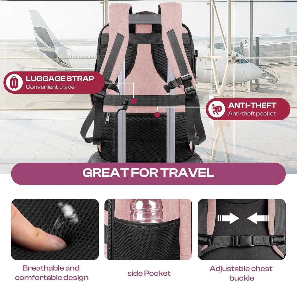 Large Travel Backpack for Women, Tsa Flight Approved Big Carry on Backpack
