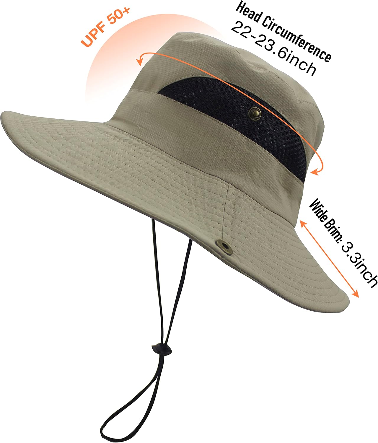 Sun Hats for Men Women UPF 50+ Wide Brim Bucket Hat Waterproof Packable Cowboy Hat for Fishing Beach Safari Gardening Golf