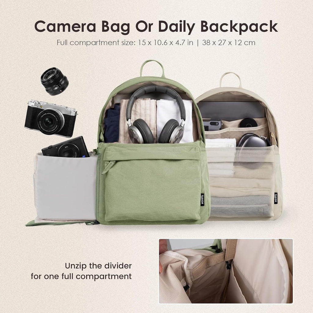 TARION Casual Camera Backpack 15L Urban Photography Bag, Once LT15, Green