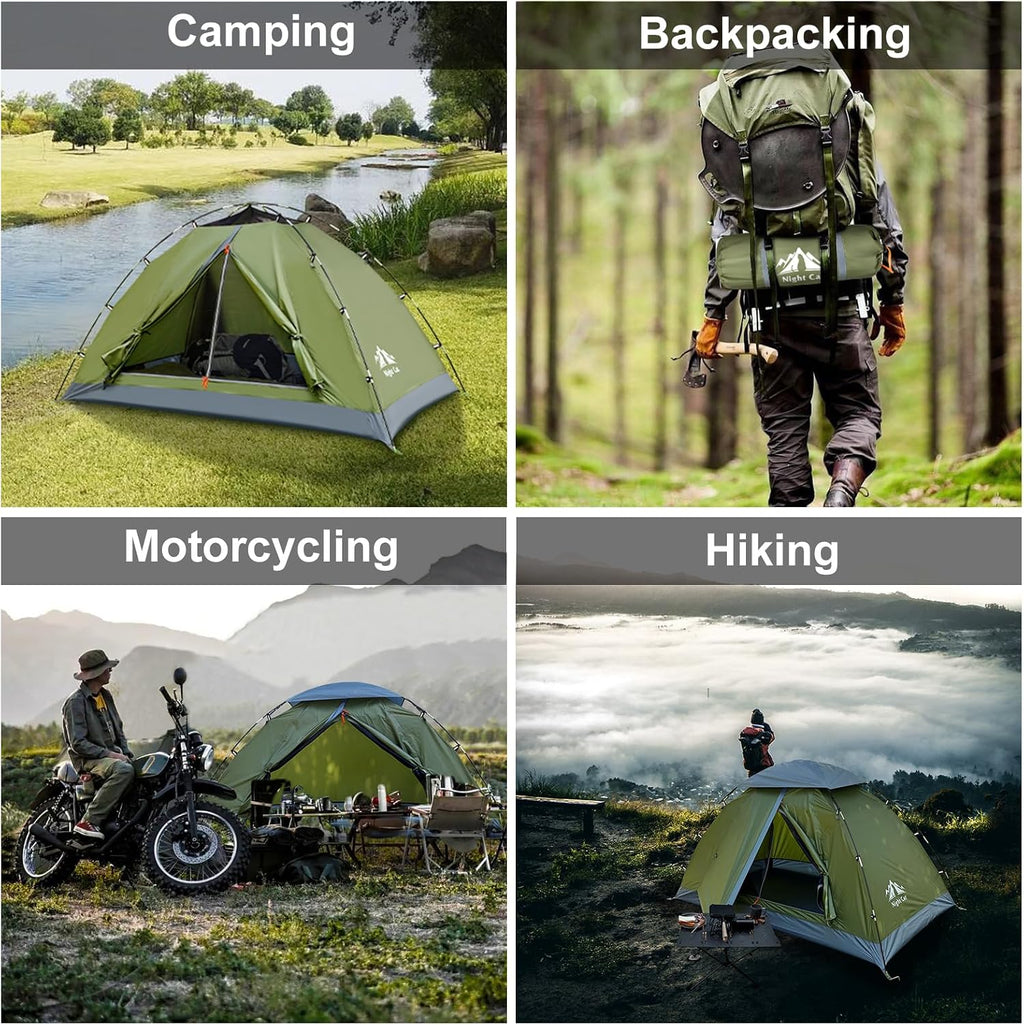 Night Cat Upgraded Backpacking Tents 1 2 Persons Easy Clip Setup Camping Tent Adults Scouts Heavy Rainproof Compact Lightweight