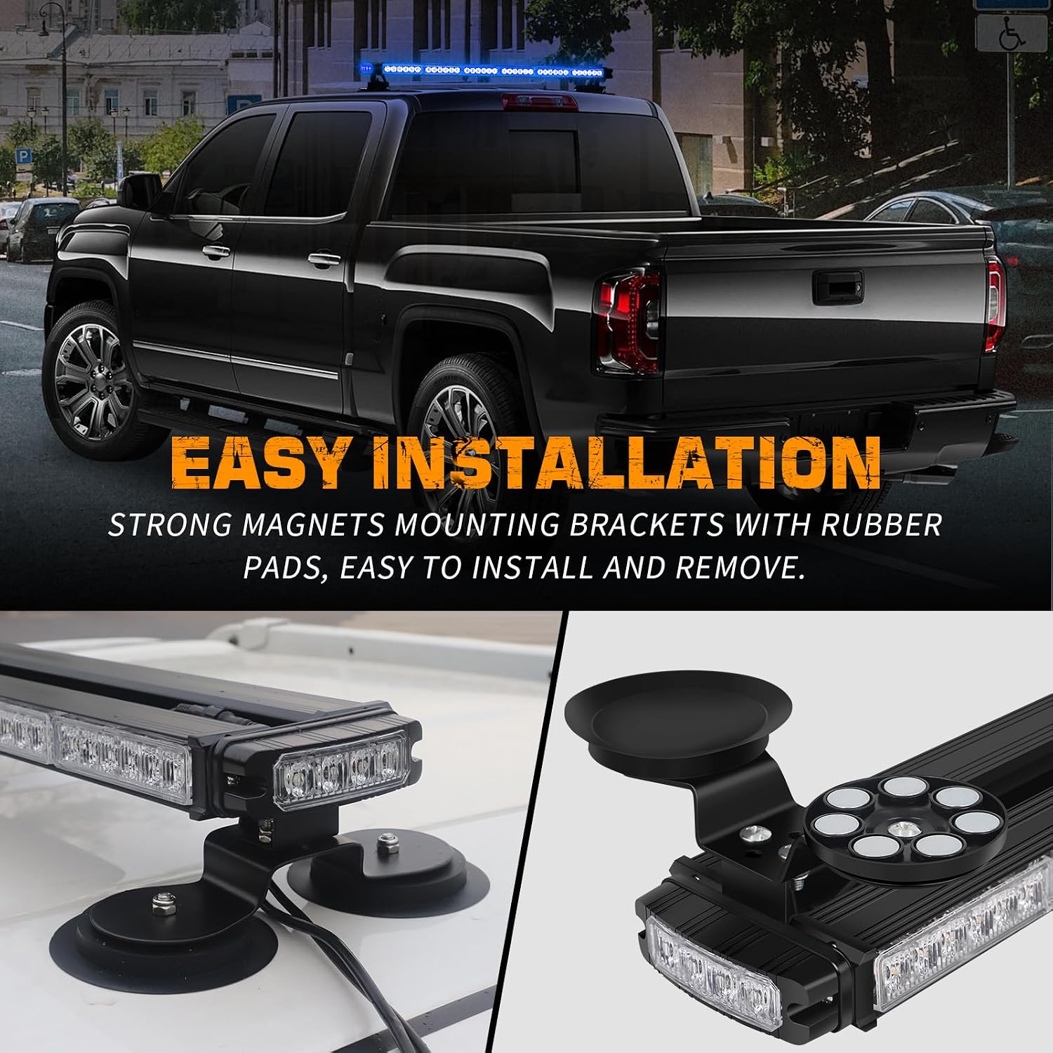 XRIDONSEN 28.4" 80 LED Roof Strobe Lights Top Magnetic Light Bar