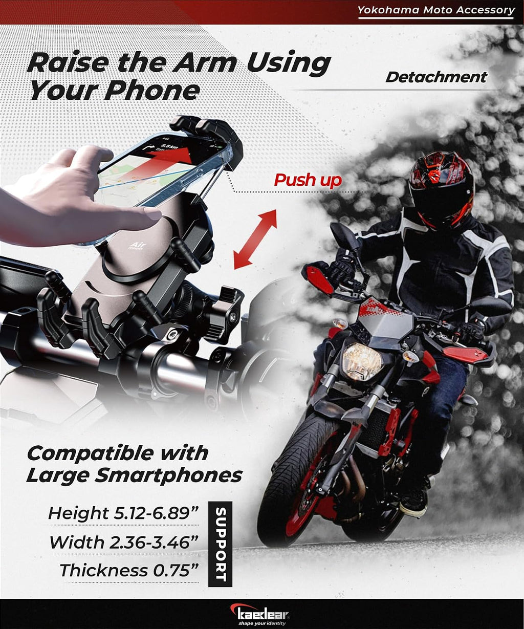 Kaedear Qi Wireless Charging Motorcycle Phone Mount, KDR-M26A