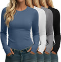 Neer 4 Pack Women's Thermal Fleece Lined Shirts Warm Base Layer
