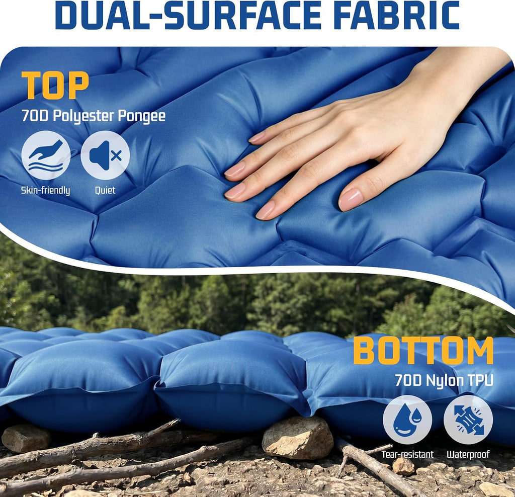 Double Sleeping Pad for Camping, 2 Person Air Mattress