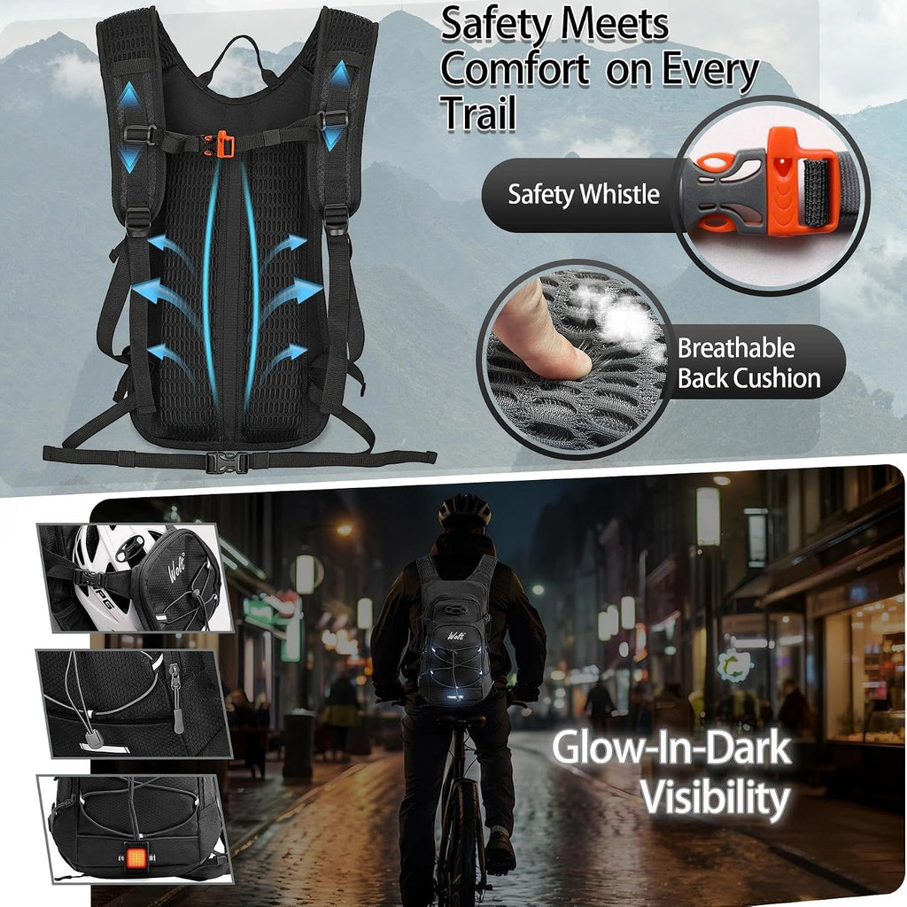 WOLT Hydration Backpack 18L Hiking Water Backpack with 2L Water Bladder for Men Women, Hydration Pack for Running Cycling Biking and Climbing