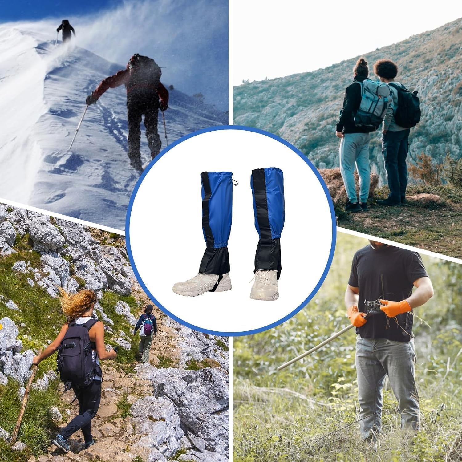 Gators for Hiking Boots,Adjustable Leg Gaiters for Women and Men Boots, Waterproof and Breathable Trail Gaiters for Hiking, Snow and Garden Weeding