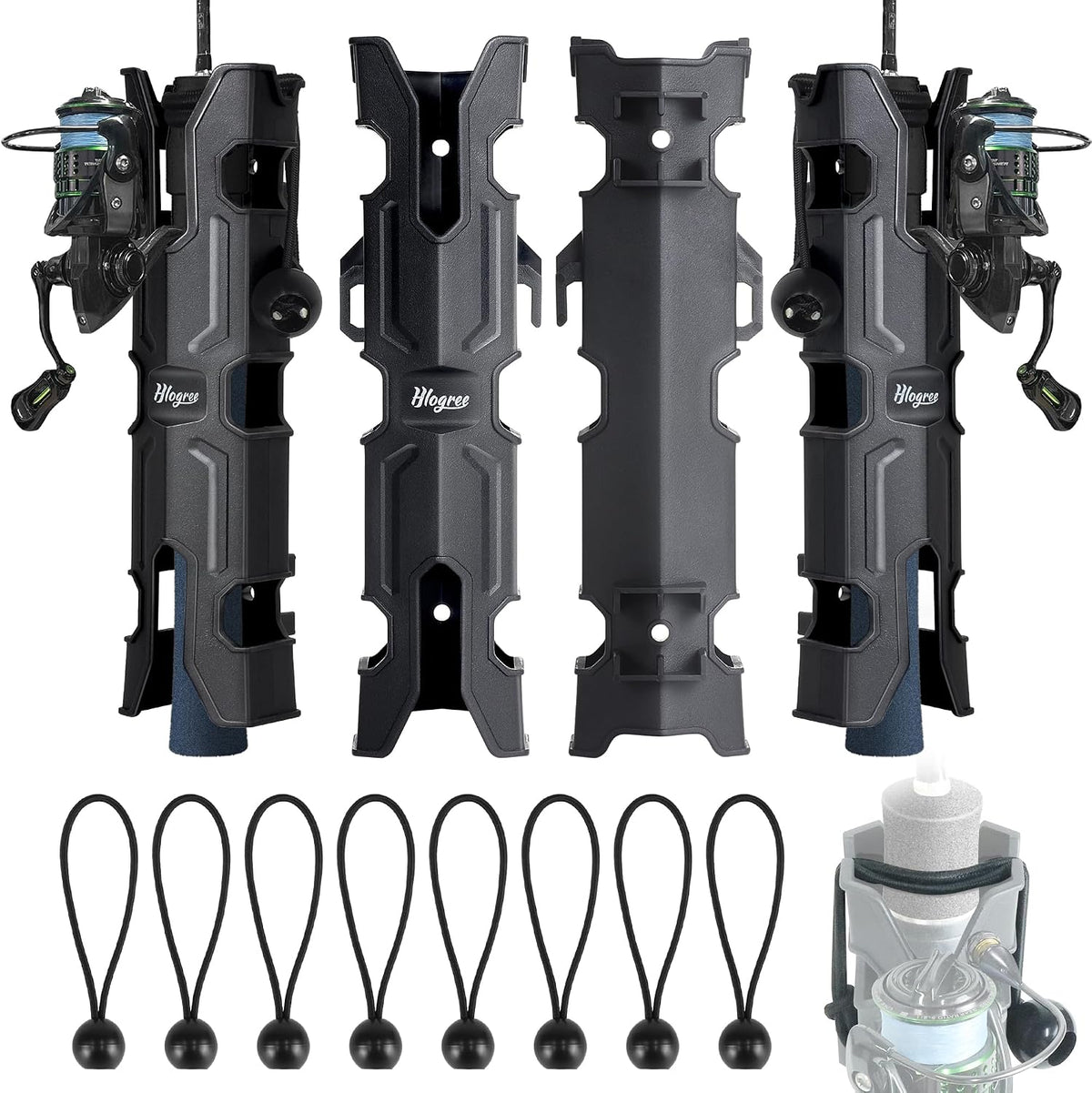 HLOGREE 4PCS Rod Holder for Boat,Wall Mounted Boat Rod Holders for Fishing