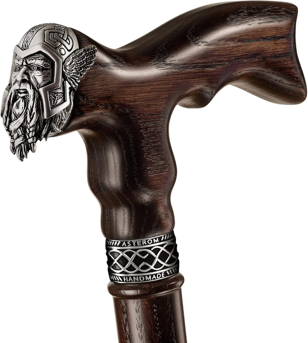 Asterom Wooden Canes for Men, Handcrafted Men's Walking Cane, Oak Wood