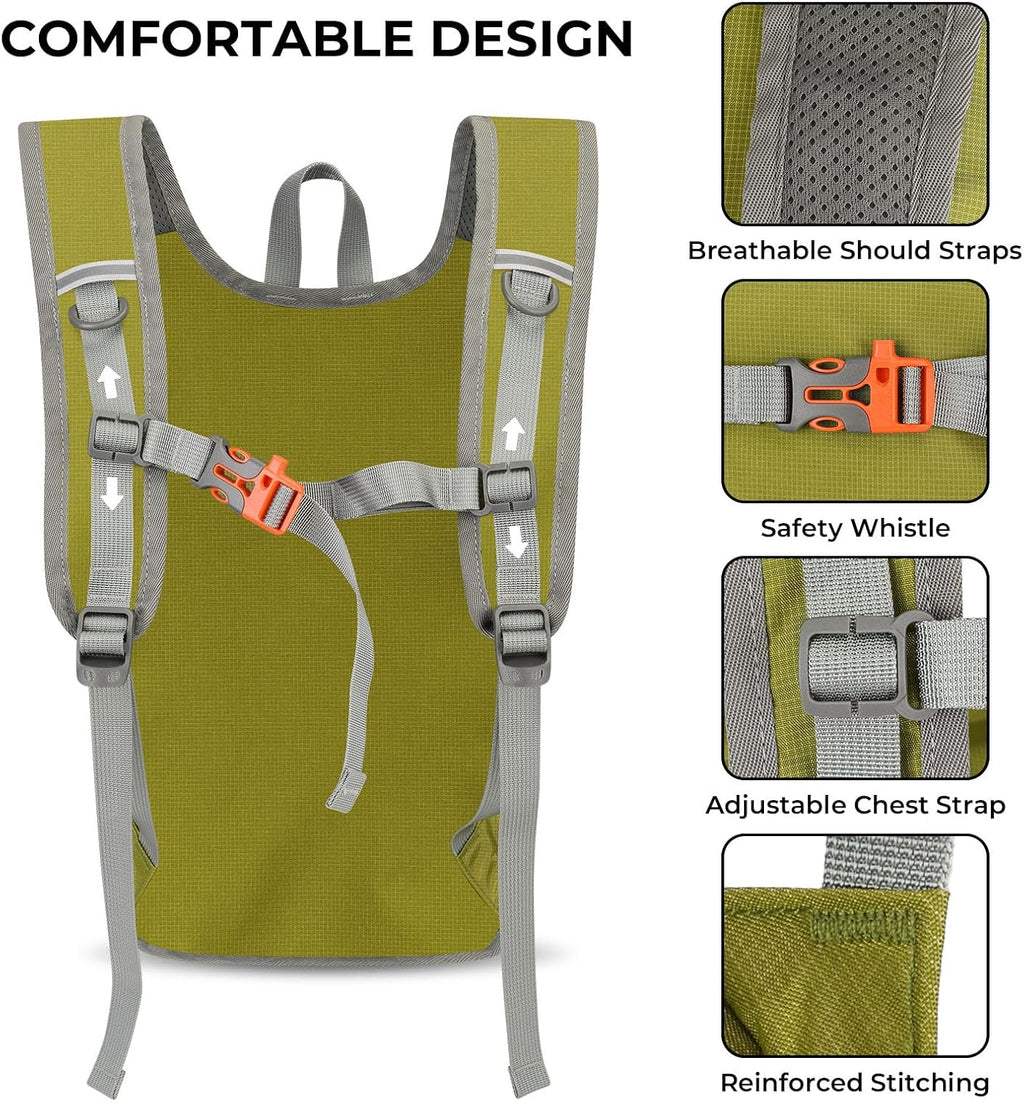 Small Hiking Backpack 13L Lightweight Foldable Travel Daypack for Men Women
