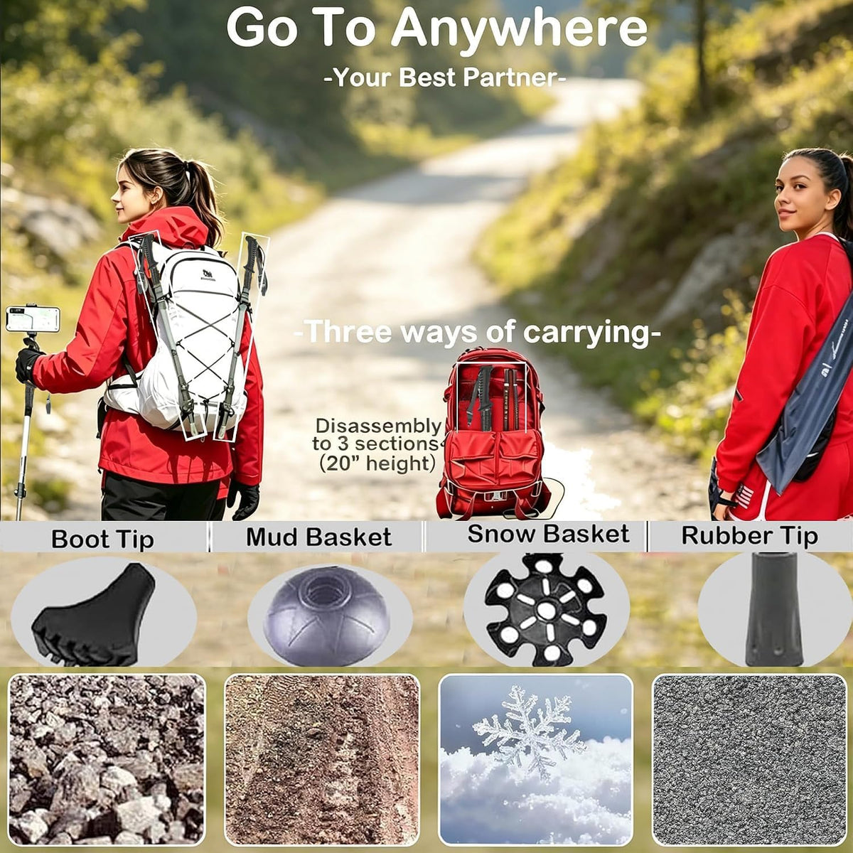 Trekking Poles as Selfie Sticks for Hiking
