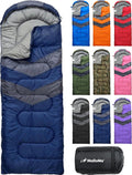 MalloMe Sleeping Bags for Adults Cold Weather & Warm - Backpacking Camping Sleeping Bag for Kids, Girls, Boys - Lightweight Camping Essentials Gear Accessories Hiking Sleep Must Haves Single & Double