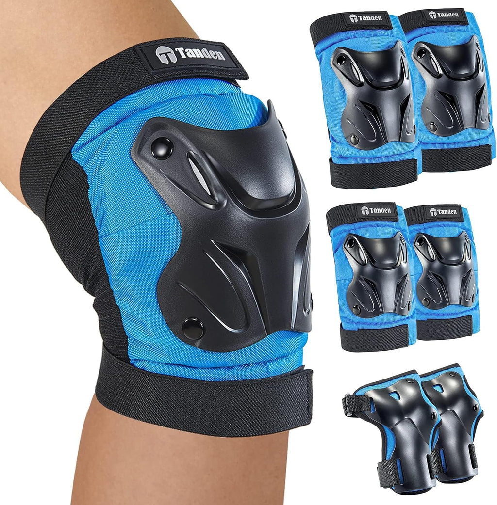 Tanden Skating Protective Gear Knee and Elbow Pads Wrist Guards for Roller Skating Skateboarding, Skate Pads Adult Knee Pads