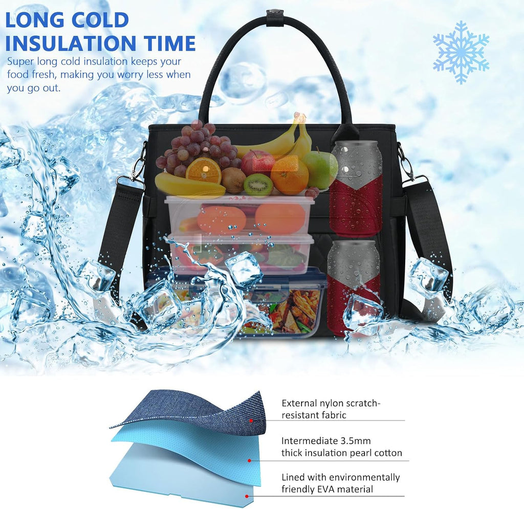 MIYCOO Insulated Lunch Bag Men & Women, Large Tote Lunch Box for Work, 18L
