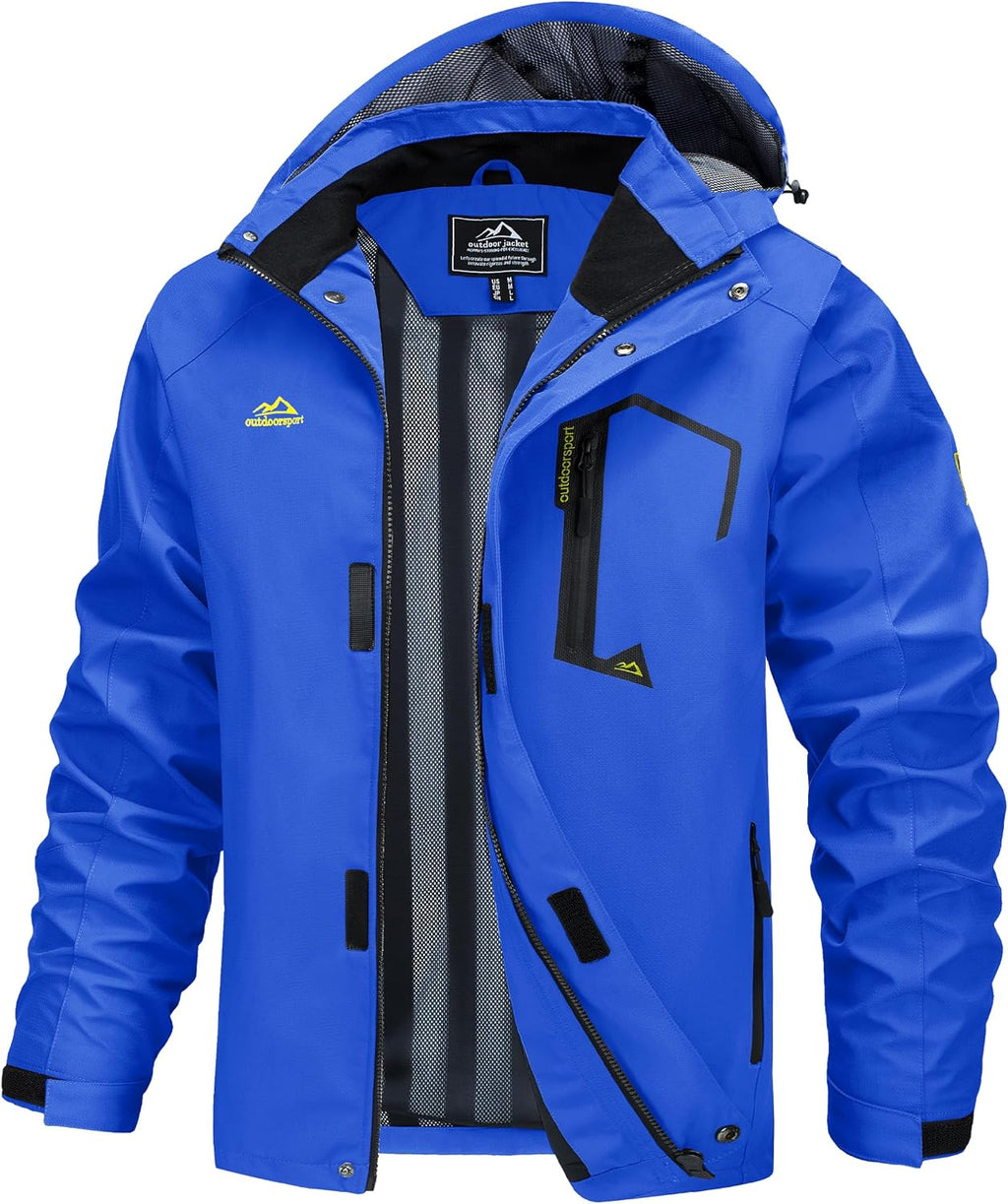 MAGCOMSEN Men's Lightweight Windbreaker Rain Jacket Raincoat with Detachable Hood for Hiking Fishing Activewear