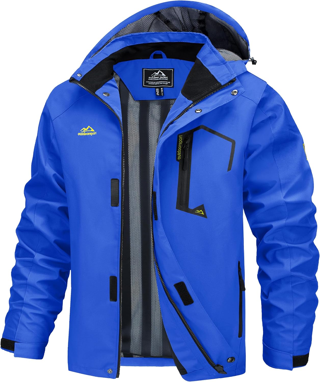 MAGCOMSEN Men's Lightweight Windbreaker Rain Jacket Raincoat with Detachable Hood for Hiking Fishing Activewear