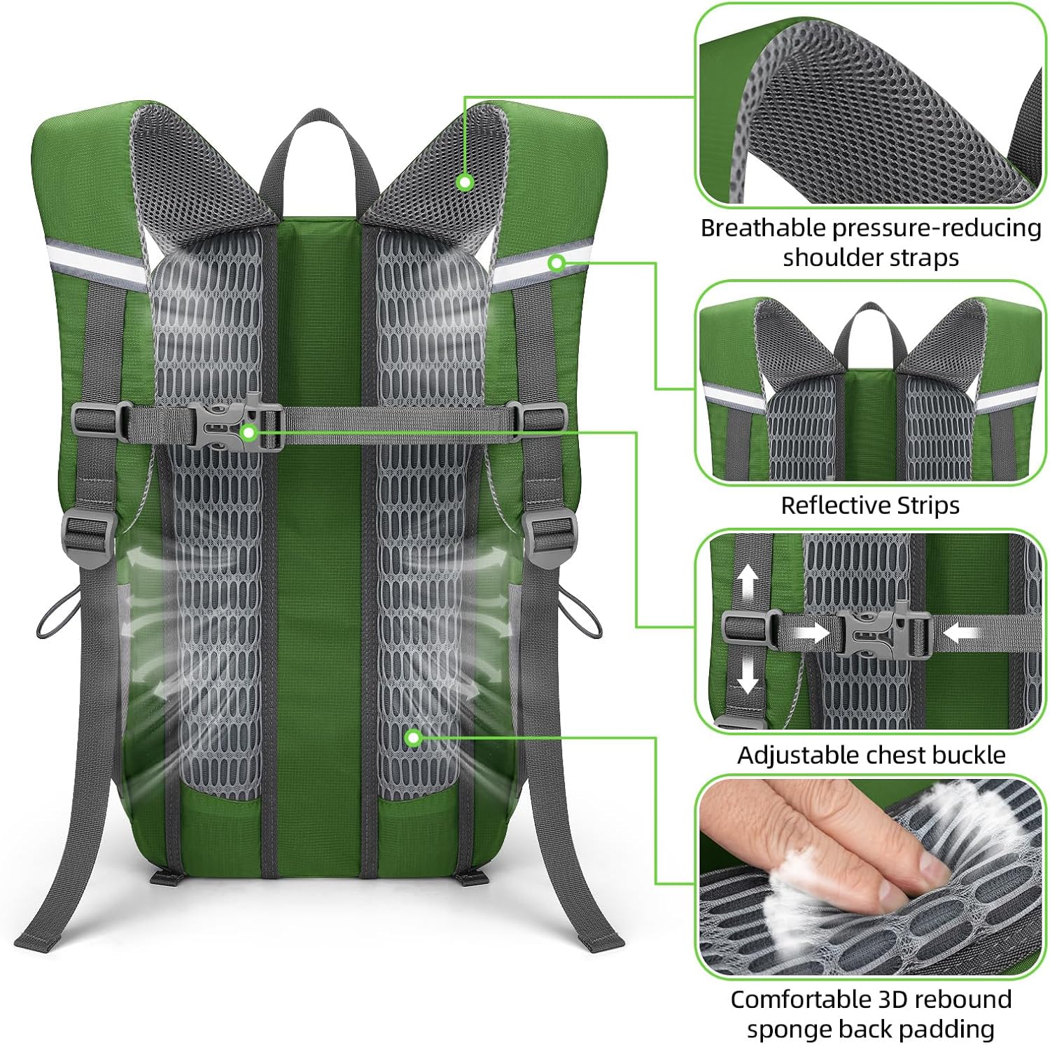 RealCool 20L Lightweight Hiking Backpack, Waterproof Daypack for Camping