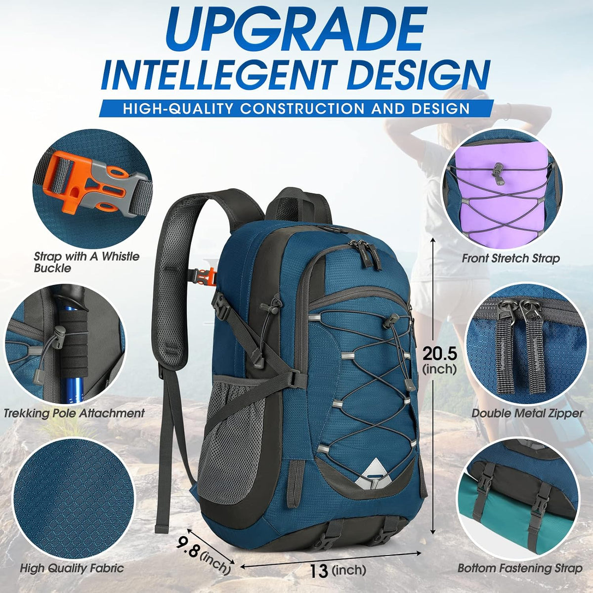 IGOLUMON Hiking Backpack 40L Packable Lightweight Camping Daypack Men Women