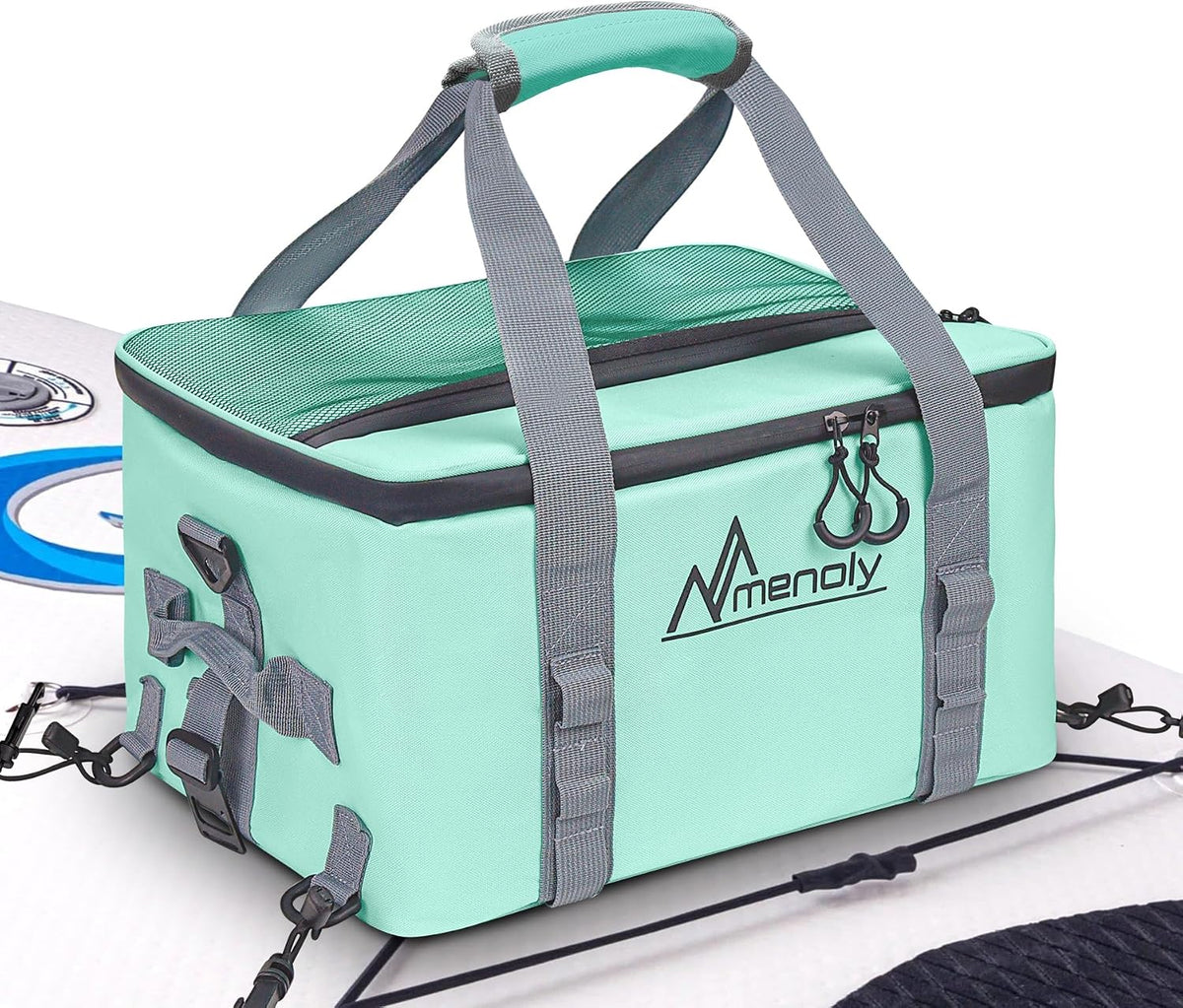 MENOLY Paddle Board Accessories Cooler, 25L Sup Kayak Deck Cooler Bag Fit 30 Cans with Bottle Opener, Adjustable Strap for Paddleboarding, Kayaking, Camping