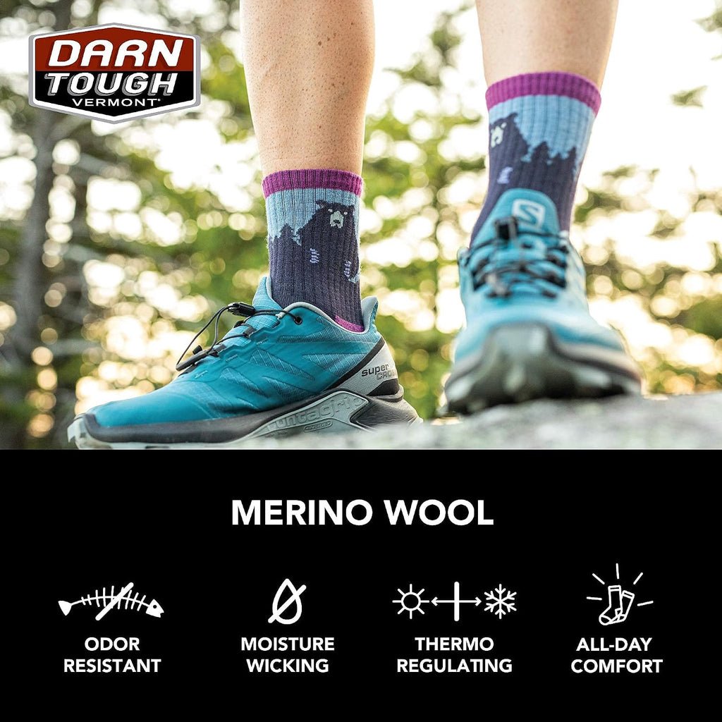 Darn Tough Women's Bear Town Micro Crew Lightweight with Cushion Sock (Style 1970) -