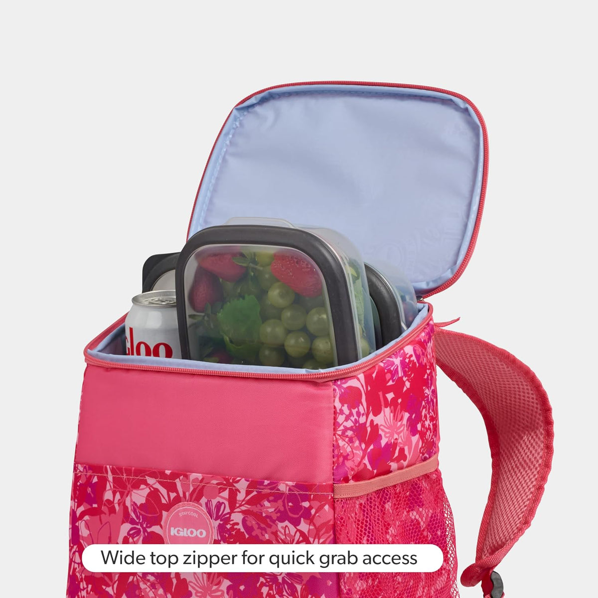 Igloo Print Essentials 18-Can Insulated Backpack Cooler, Floral Pink