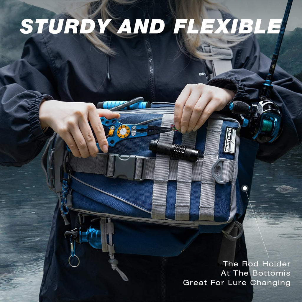 Ghosthorn Fishing Backpack with Rod Holder, Tackle Storage Bag Lightweight