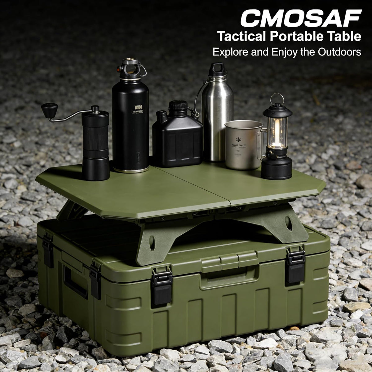 2-in-1 Tactical Camping Table with Adjustable Height