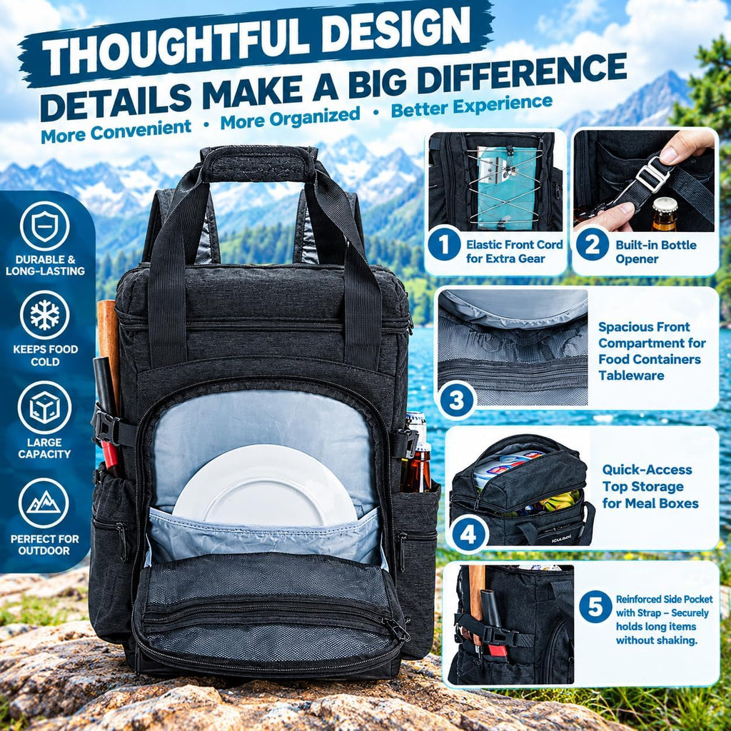 Backpack Coolers Insulated Leak Proof 38cans Soft Insulated Cooler Backpack for Women Men 12 Hours Cooling for Camping Hiking Beach Picnic