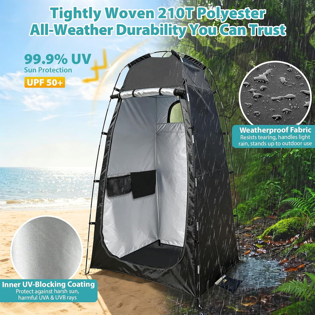 Shower Tent for Camping,82.7” Tall, UPF 50+ Portable Privacy Sun Shelter