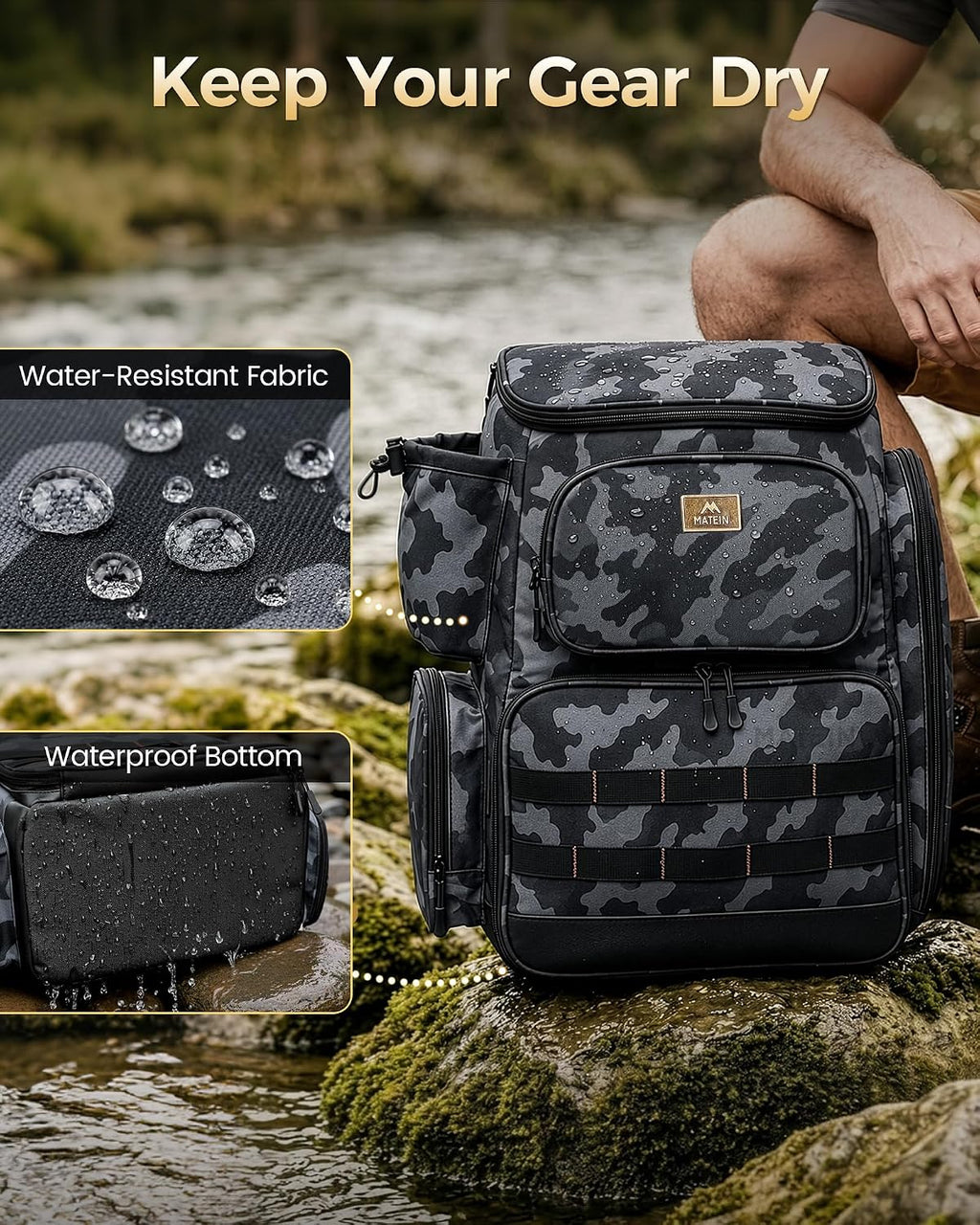 MATEIN Pro Fishing Backpack with 4 Tackle Boxes, 3600 Tackle Box Backpack