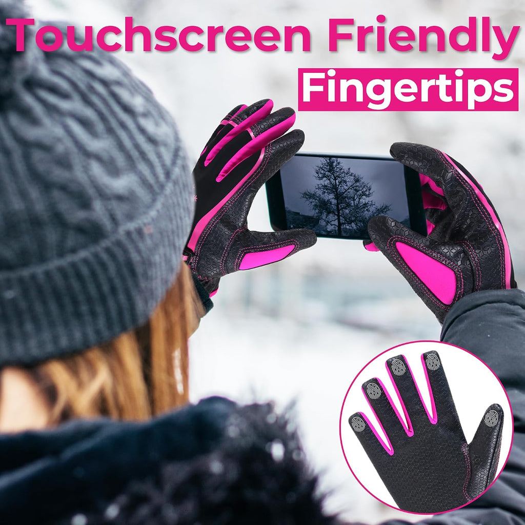 HANDLANDY Winter Work Gloves for Men Women, 3M Thinsulate Insulated Thermal Waterproof Skiing Hiking Cold Weather Gloves