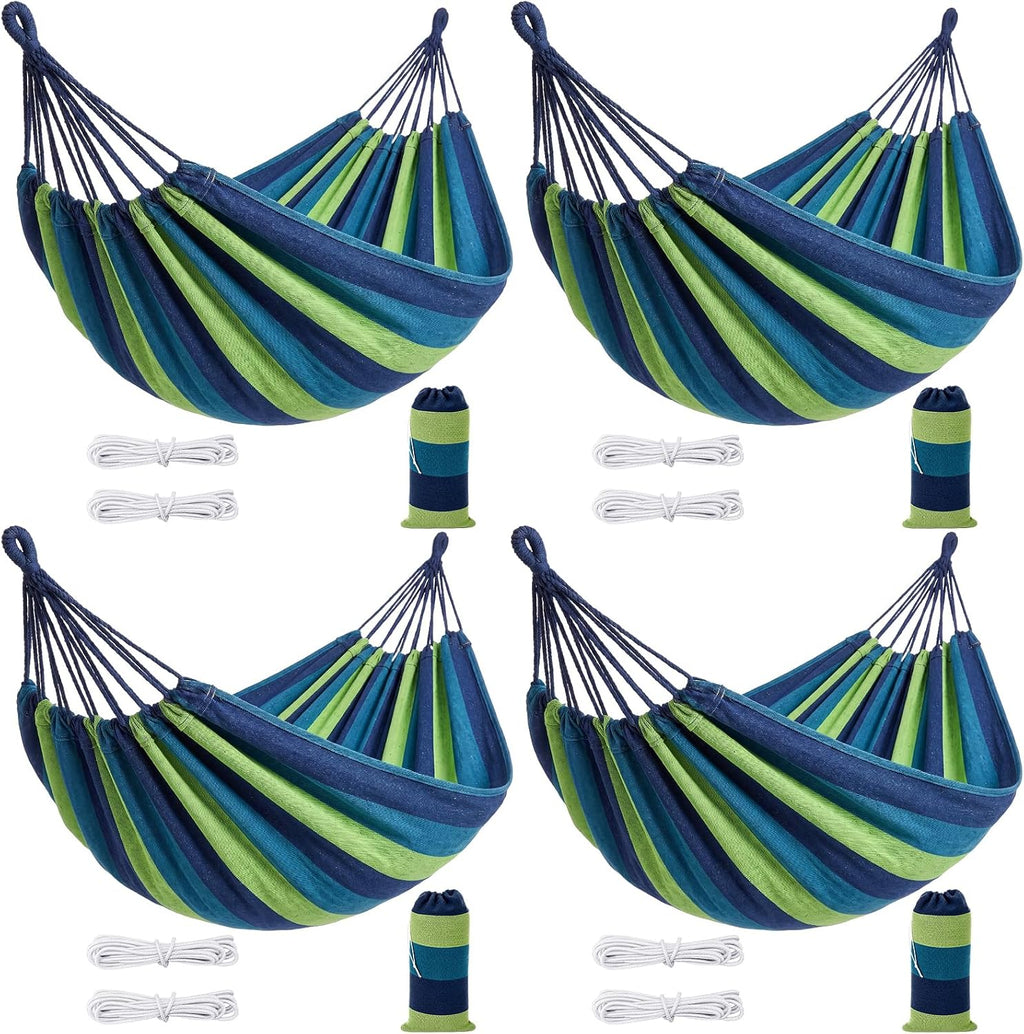 4 Set Canvas Camping Hammock,Single Hammock, Beige