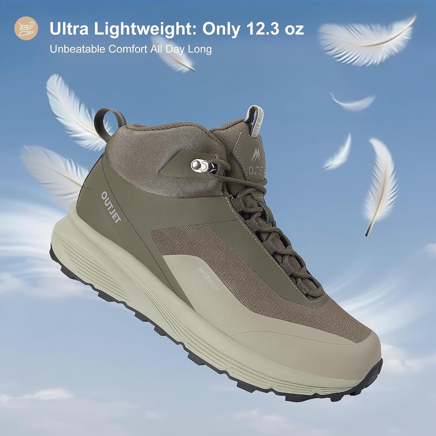 Men's Waterproof Hiking Boots Lightweight Comfortable Outdoor Walking Trail Boots Shoes