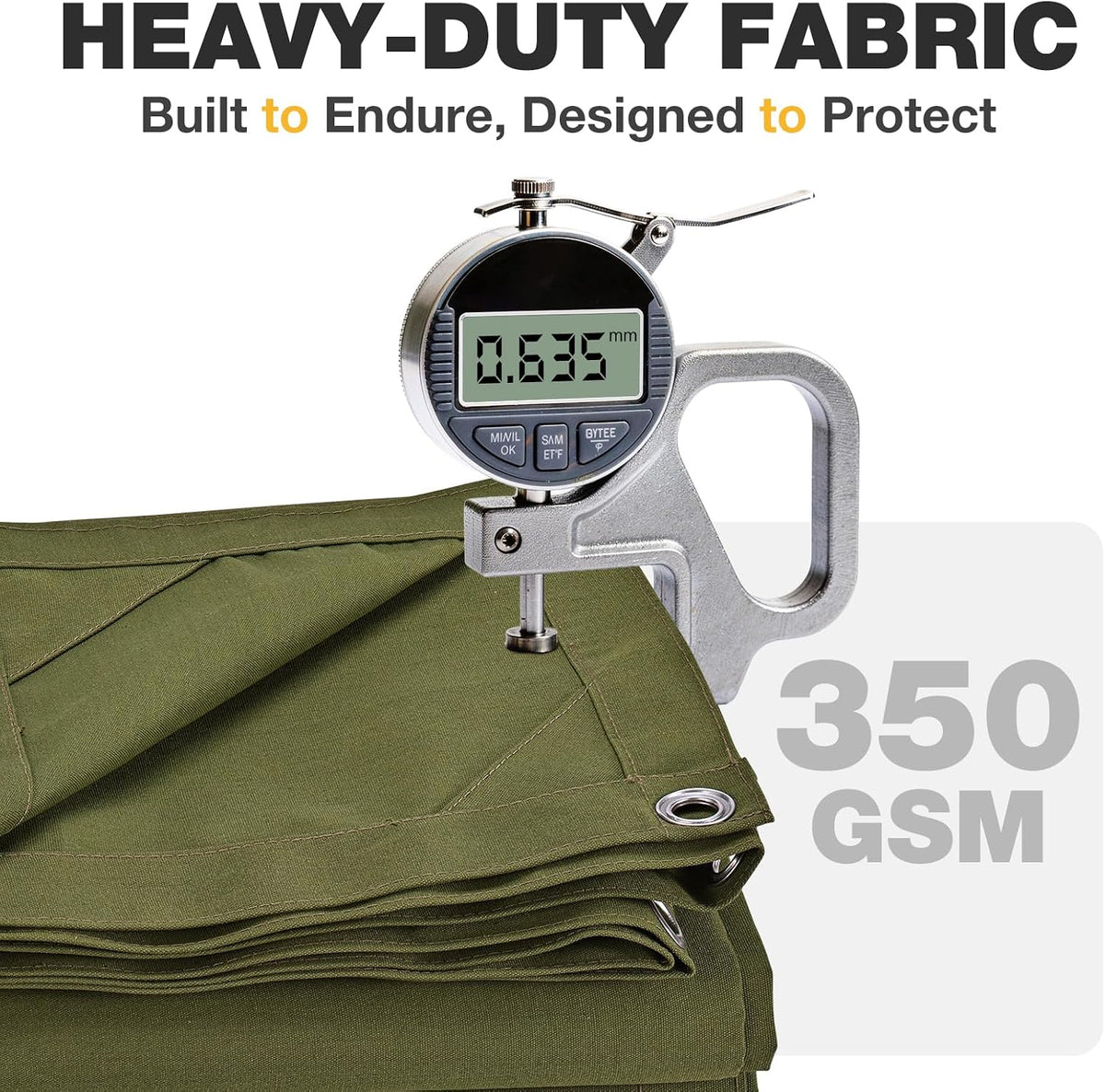 Winpull Heavy Duty Canvas Tarp 10x12 ft, 12oz (350 GSM) Cotton Canvas Water-Resistant Tarp with Rustproof Grommets, Tear-Resistant Outdoor Cover for Wood Piles, Camping, Trailer & Equipment