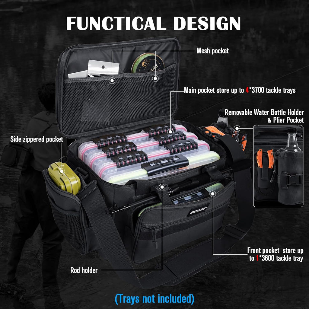 Goture Fishing Tackle Bag, Freshwater Saltwater Large Fishing Bag