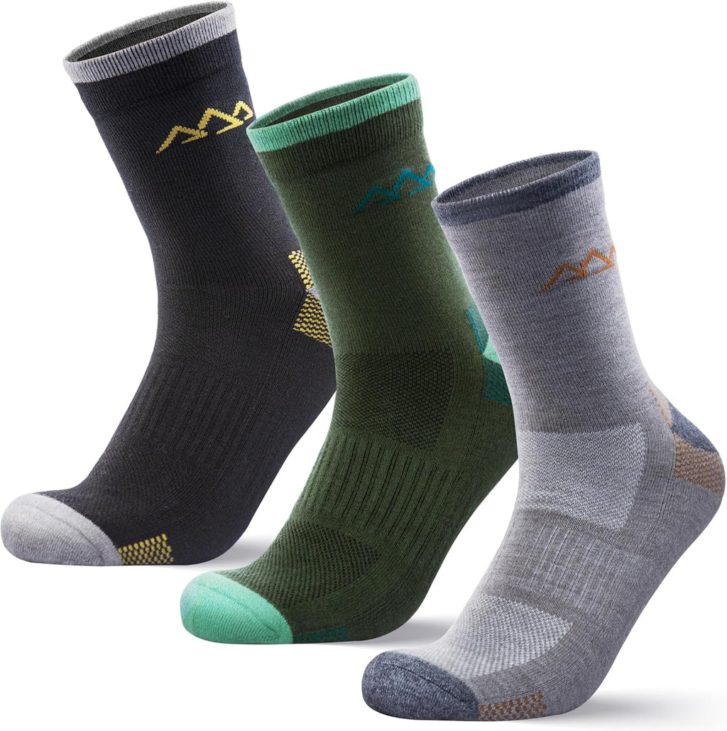 innotree Men's Merino Wool Hiking Socks 3 Pairs