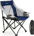 SUNNYFEEL Oversized Camping Chairs for Adults, Heavy Duty Portable Folding Chair with Carry Bag, Side Pockets & Cup Holder, Supports 300 lbs, for Tailgating Hiking Picnic Backyard Blue