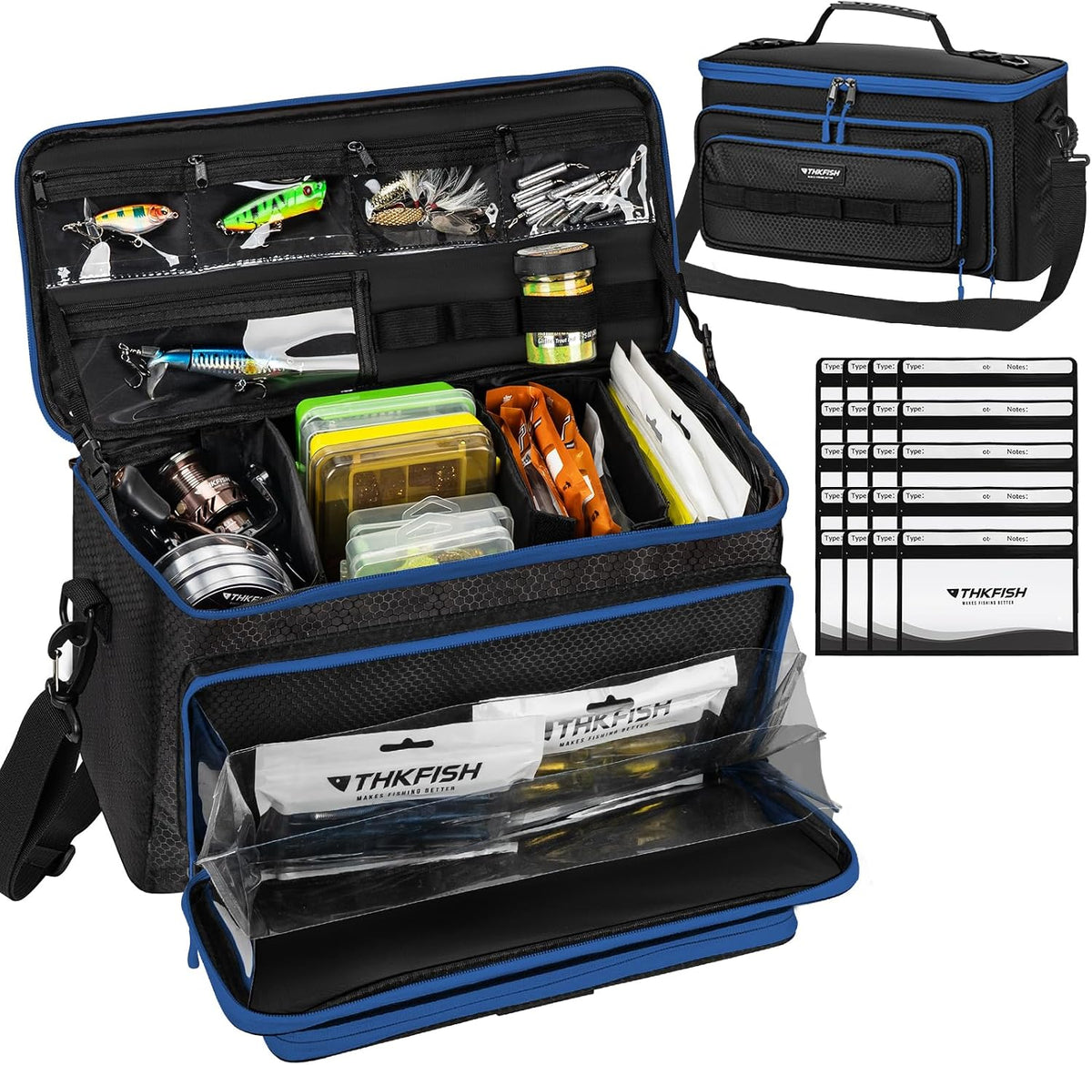 THKFISH Fishing Bag for Soft Plastic Bait Storage With 20PCS Bait Bags