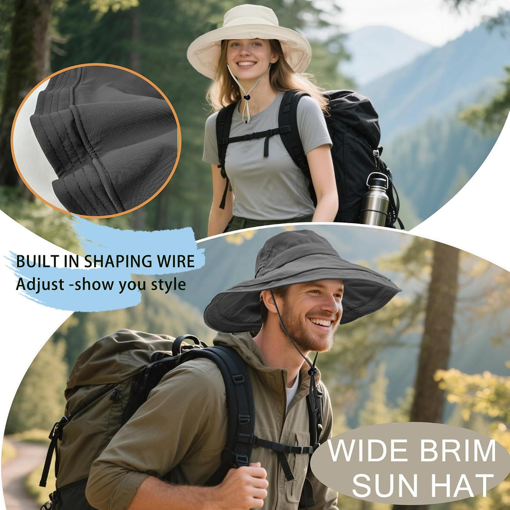 Sun Hats for Women UV Protection Wide Brim Hat with Ponytail Hole
