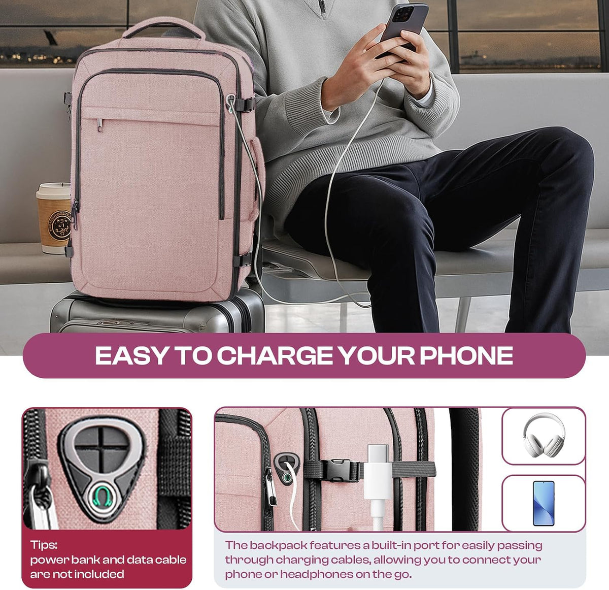 Large Travel Backpack for Women, Tsa Flight Approved Big Carry on Backpack