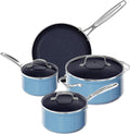 Nuwave 7pc Cookware Set Healthy Duralon Blue Ceramic Nonstick Coated