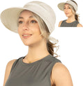 SUN CUBE Womens Sun Hat UV Protection Wide Brim Zip-Off Golf Visor